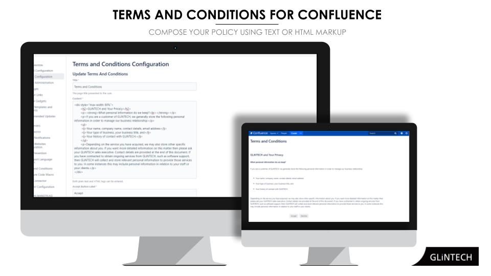 Terms and Conditions configuration page.