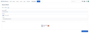 Sharing documents with people outside your Confluence organization requires only an email.