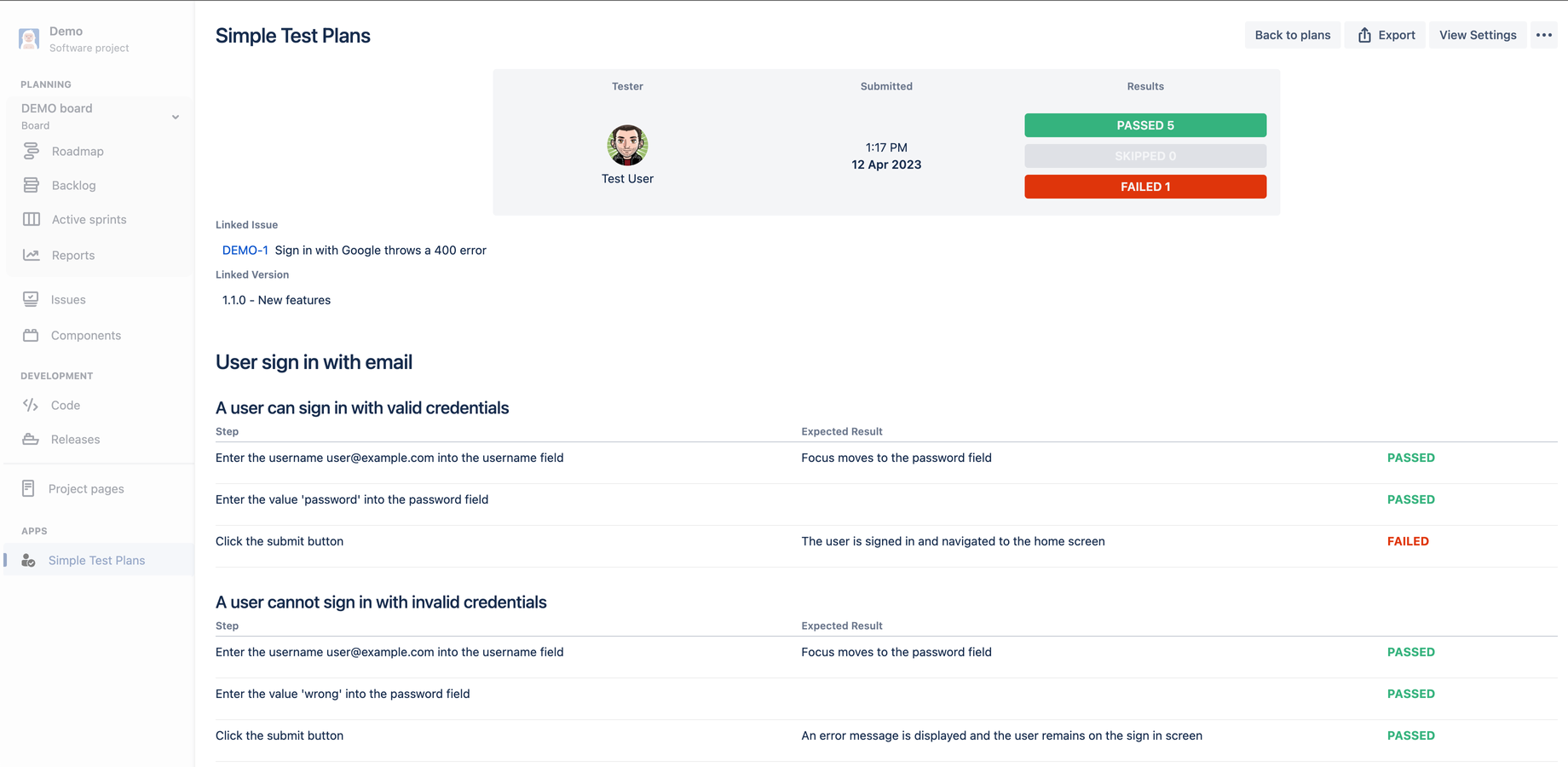 Associate test runs with Jira issues and versions