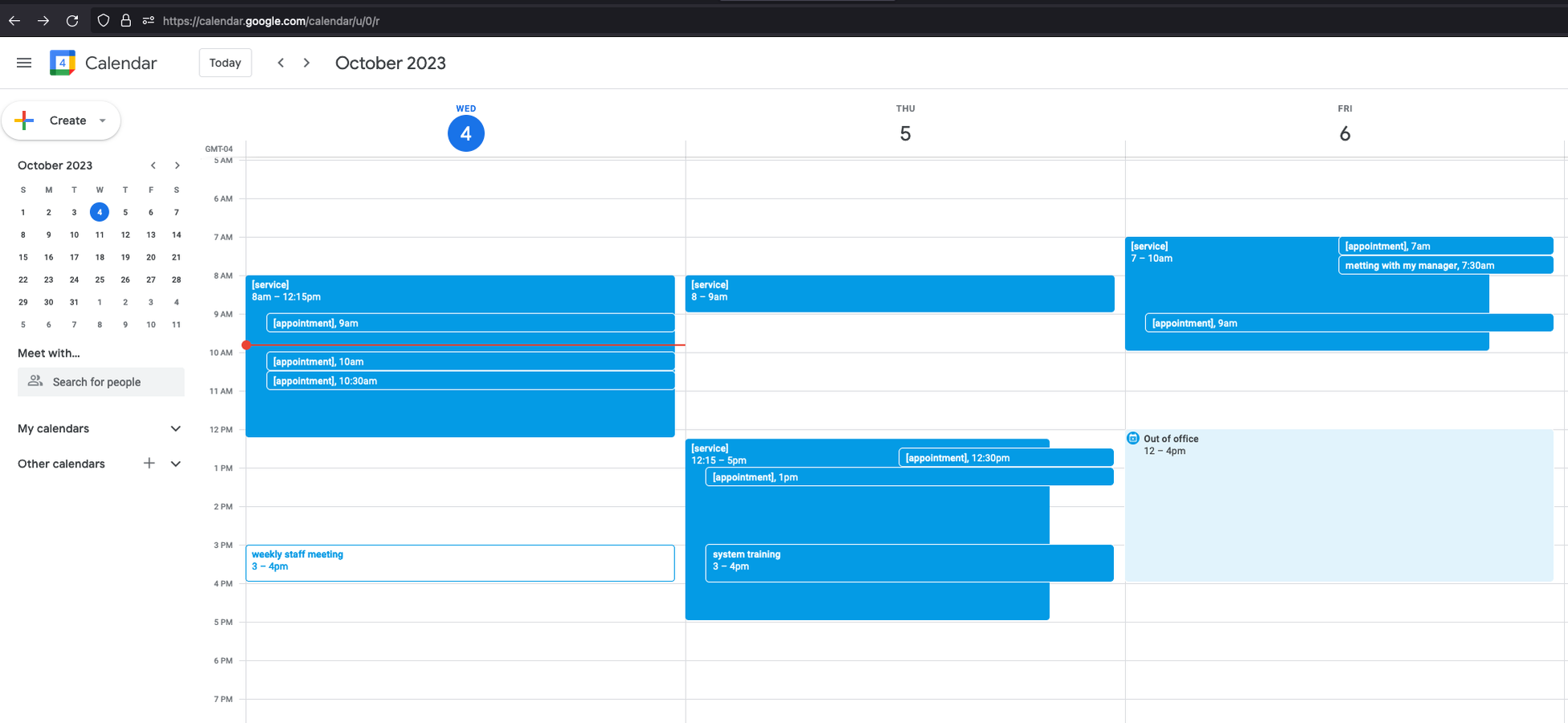 Google Calendar driven