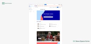 A news space home template.
