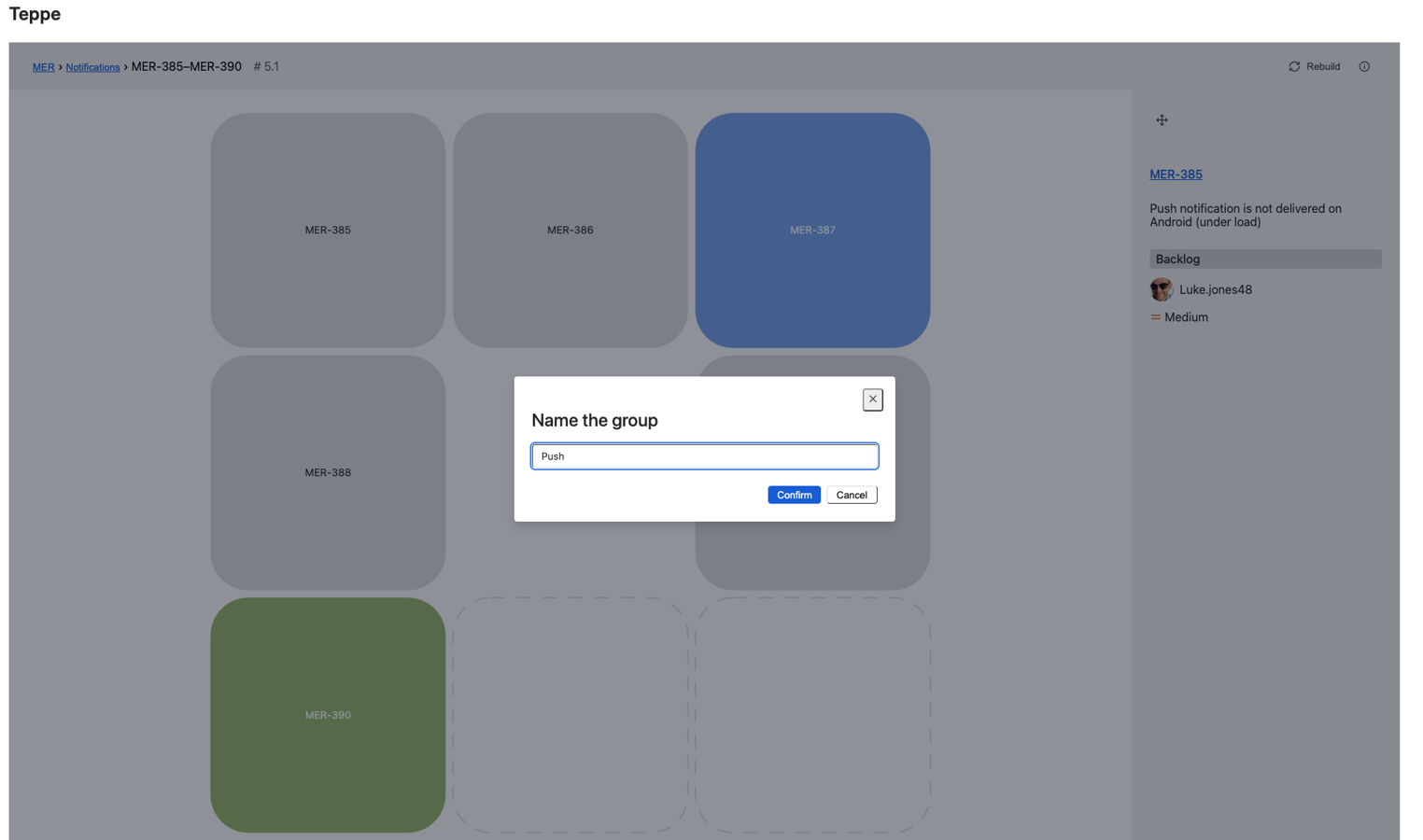 Teppe requests read-only access. It reads structural fields to build the hierarchy and writes nothing back to Jira.
