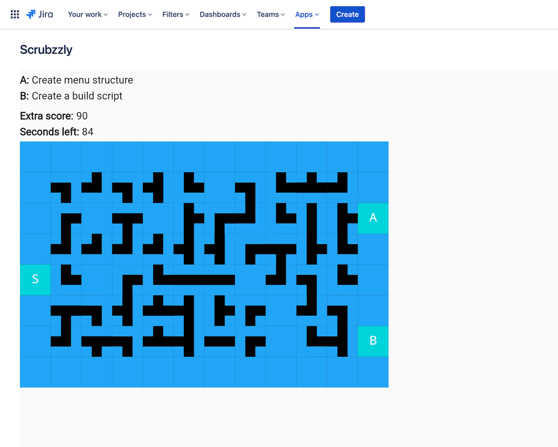 Hackathon prize winning puzzle game on Jira