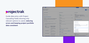 Create Cascading Project Fields in Projectrak for Jira to show dependent values based on previous selections, reduce data-entry errors, standardize project data, and keep portfolio information centralized.