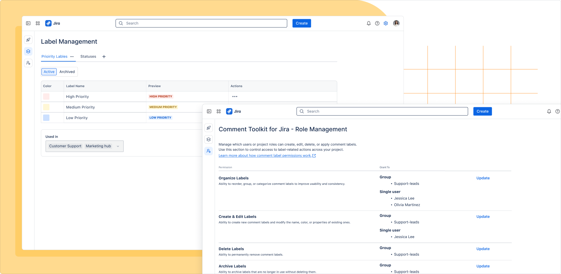 Manage roles and label groups