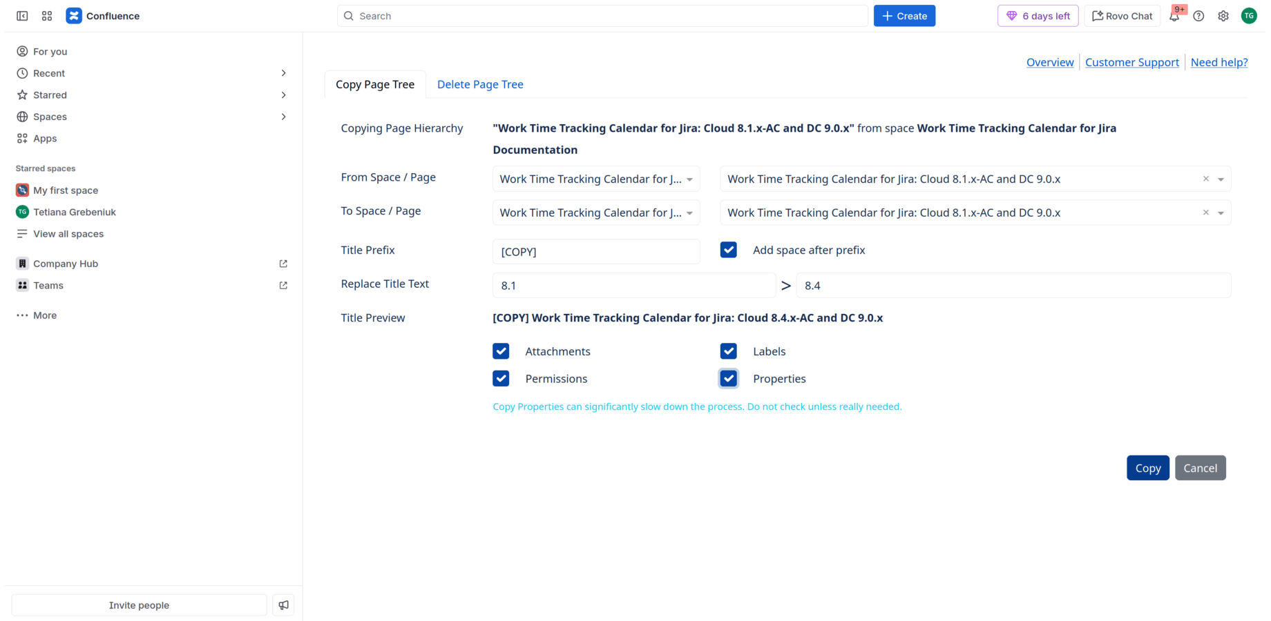 Flexible Page Tree Copy Options