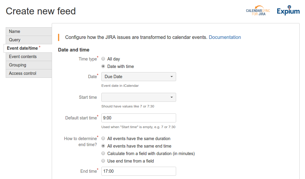 Date-time or All Day Events