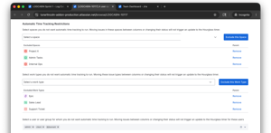 Configure automatic time tracking to fit your organization. Map statuses to actions and control which projects, issues, and users have access to automatic time tracking.
