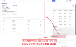 Built-in SQL editor to audit data