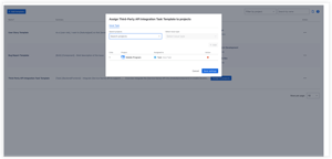 Assign a template to selected projects and issue types for targeted issue creation.