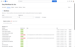Browse every workflow and scan migration risk