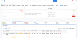 Work packages carry budget baseline, forecast and actuals with variance and RAG, without trying to force them into Jira cards.