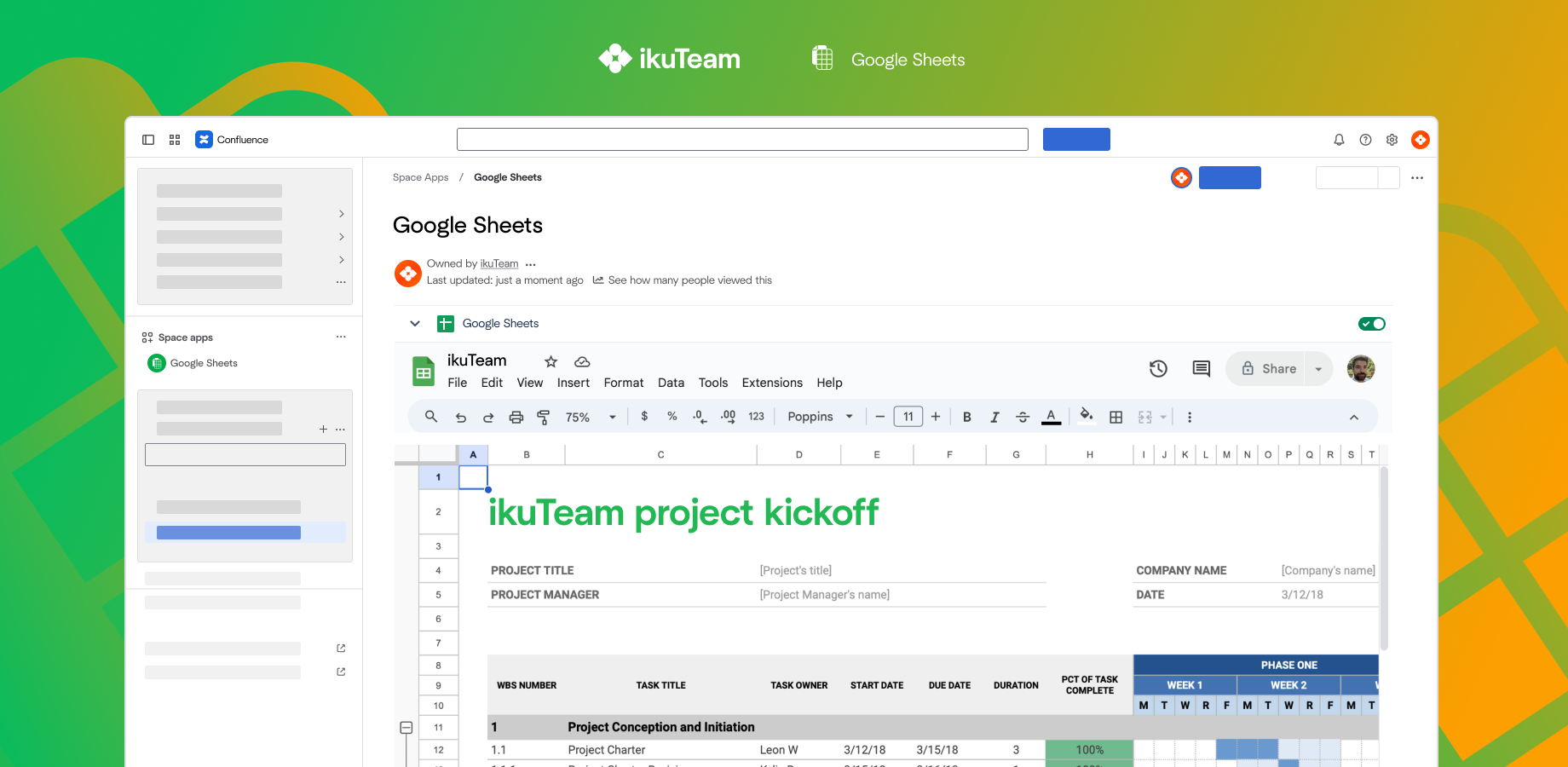 Edit Google Sheets directly in Confluence