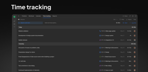 View all team activities listed along with tracked time to better understand the effort and resource allocation.