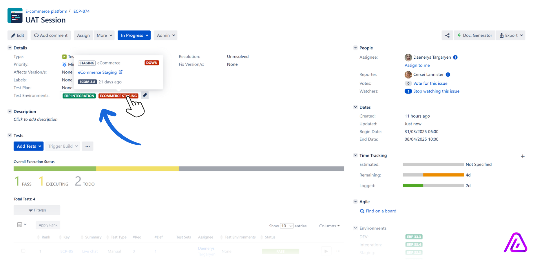 Instant Test Environment Insights in Xray