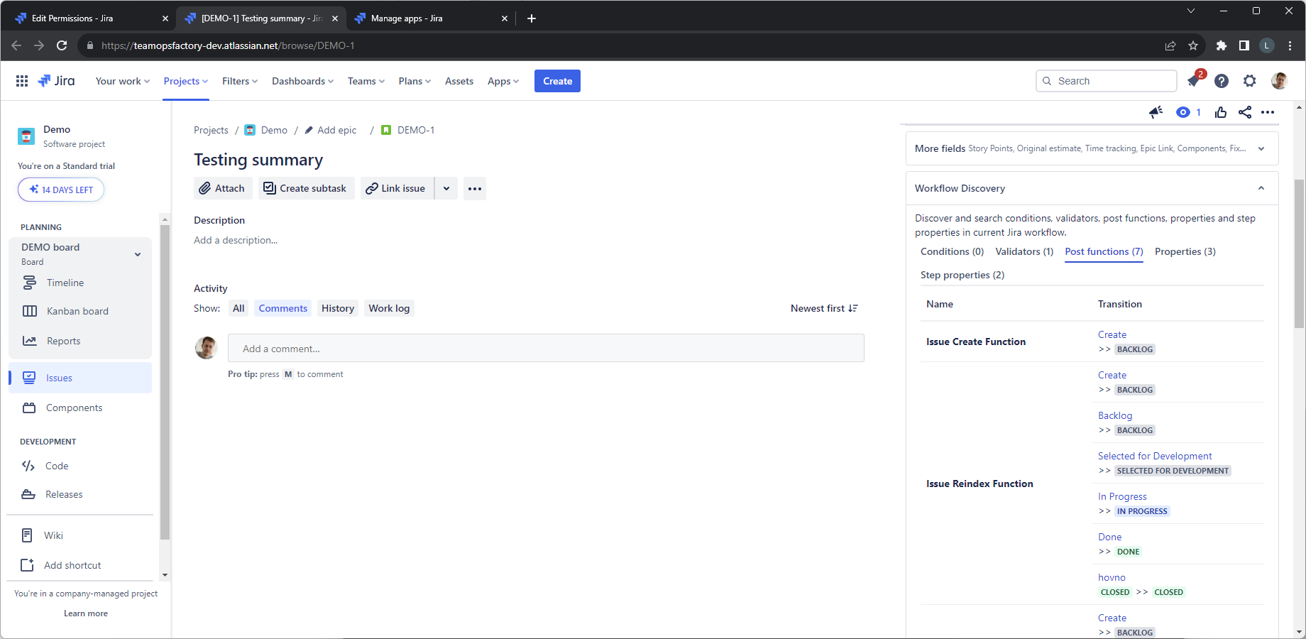Workflow Discovery panel