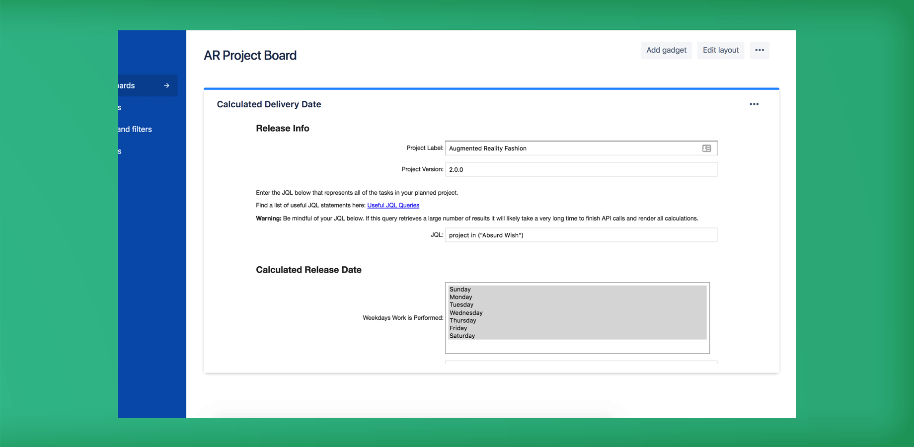 Input Your Team's Workdays and Velocity