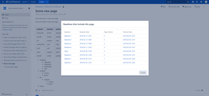 The new menu option "Show Baselines" in page context menu allows you to list the baselines that this page is included in with respective page versions .