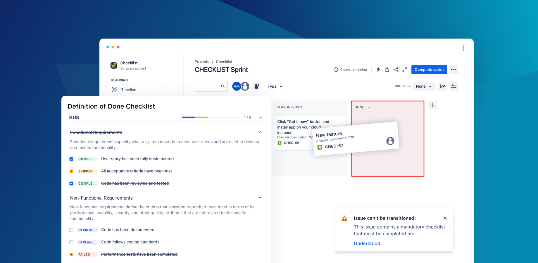 Standardize Checklist Completion
