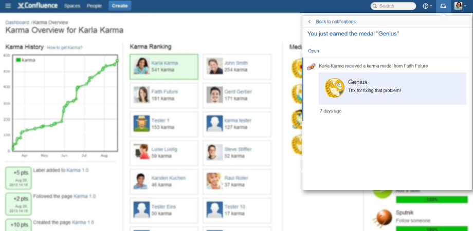 Collect karma points by working with Confluence, sharing knowledge and helping your colleagues.