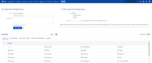 Configured values in the Administrator area will warn the end User while creating a Data Source.
