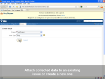 BugDigger keeps collected contextual data until you select destination for your bug report
