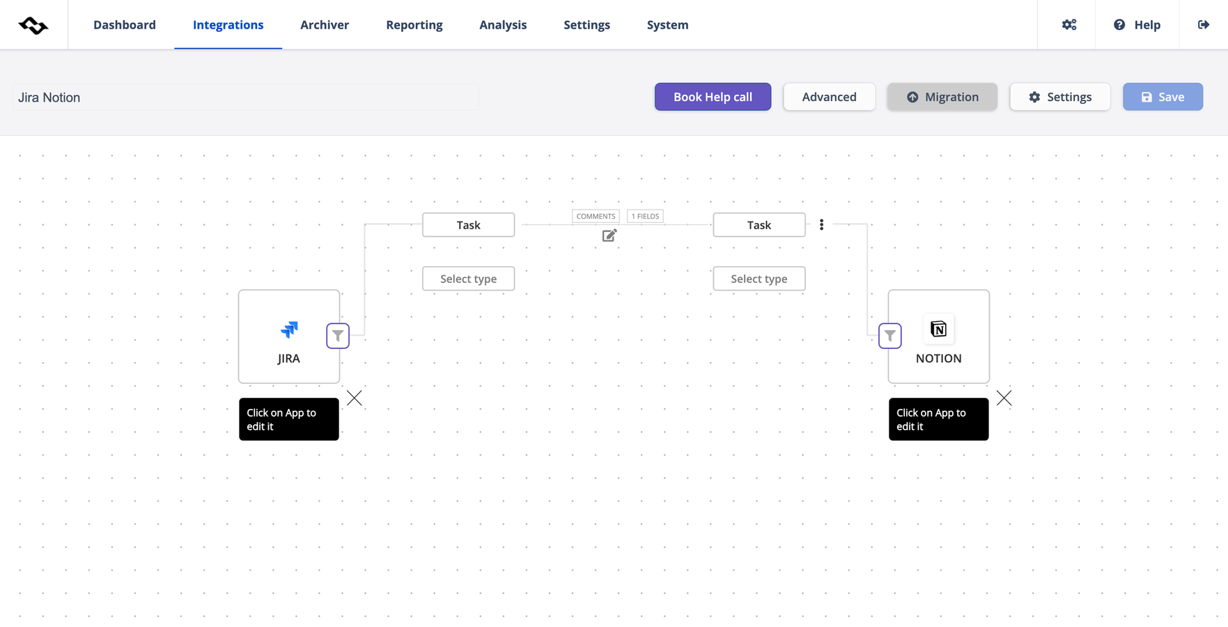 connect jira project with notion database items