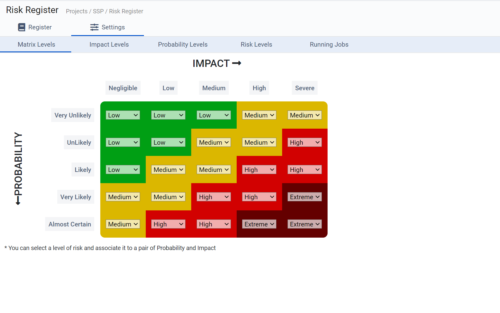 Customizable Risk Matrix