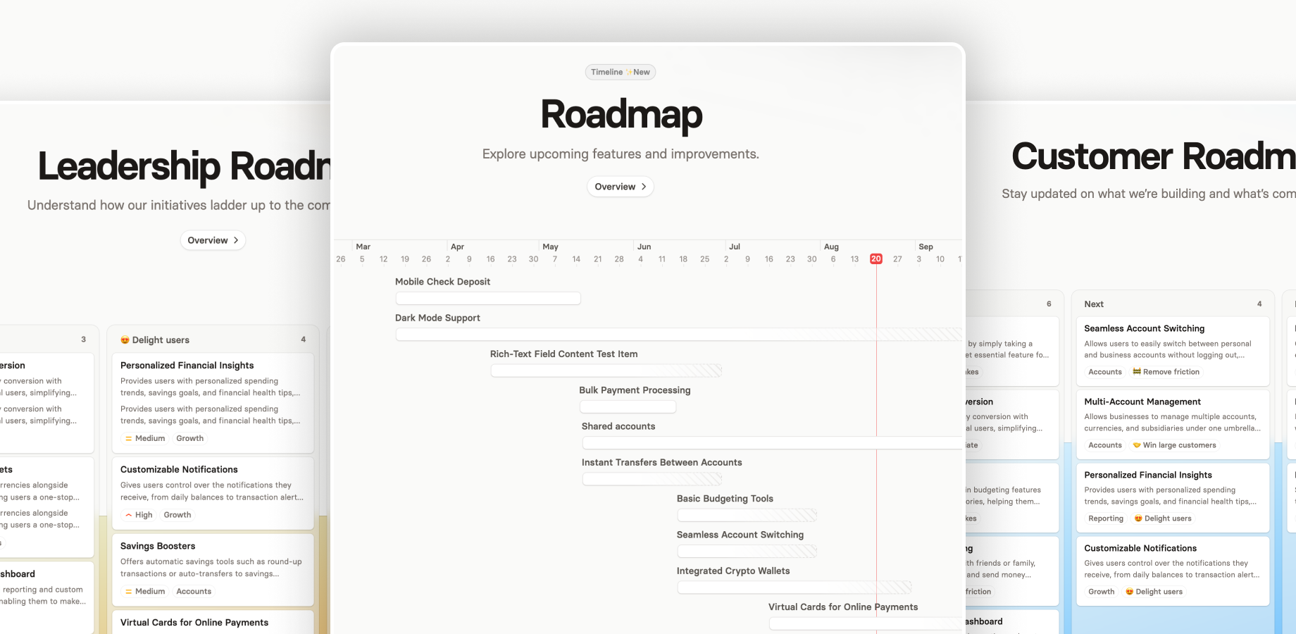 Stunning, easy-to-share roadmaps.