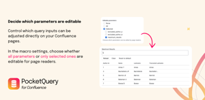 Control which query inputs can be adjusted directly on your Confluence pages.