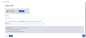 Import glossary terms in both CSV and JSON