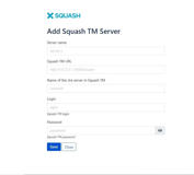 Form for adding a new SquashTM server