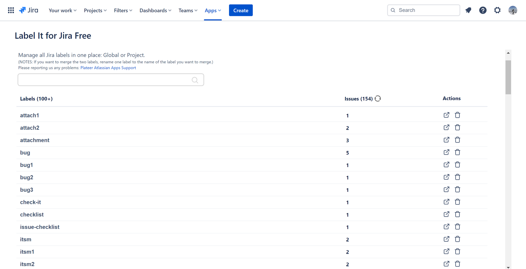View all the Jira labels in one place