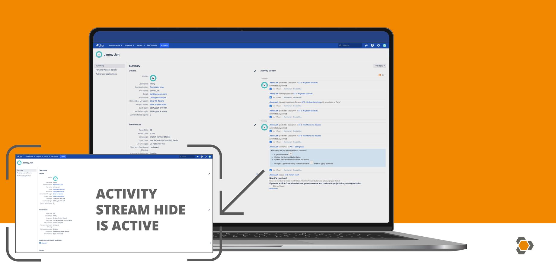 Hide personal activity stream