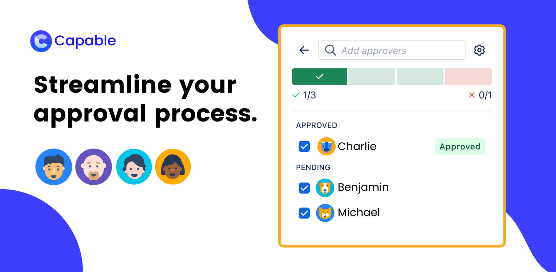 Streamline approvals with Capable! Request approvals directly from Confluence pages, with smart user suggestions.
