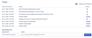 Easy to use UI to generate incident timelines. 