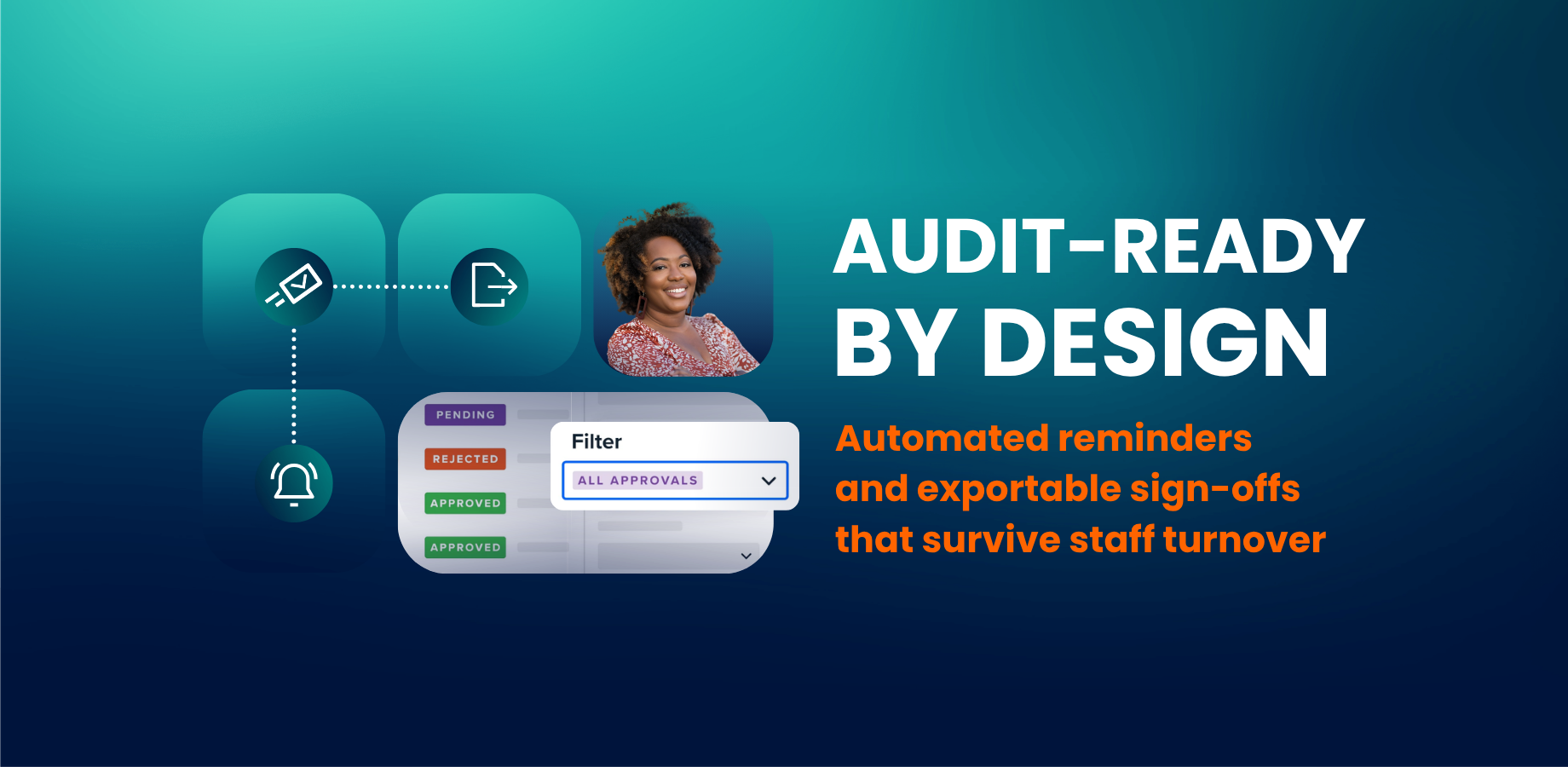 Save time when setting up an approval by creating the approval teams your business needs. You can setup teams to meet your business needs. Build teams based on department, role or your internal review processes.​