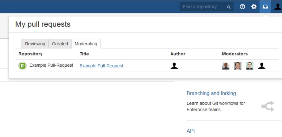 See pull-requests that you're moderating.