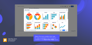 Select from 15 chart types for data visualization using the Chart from Table macro