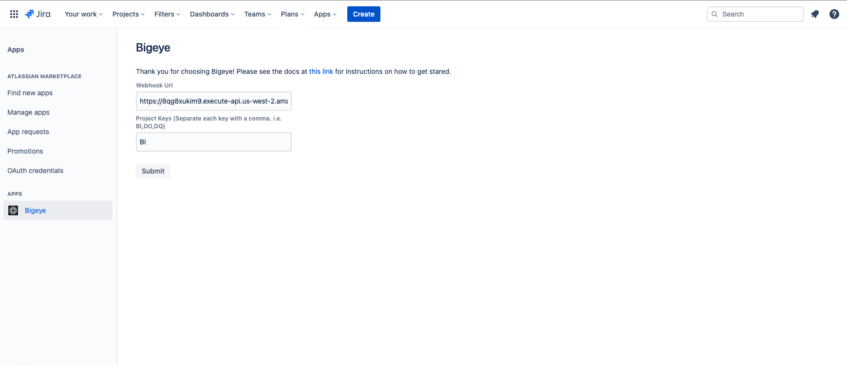 Control integration configuration in Jira