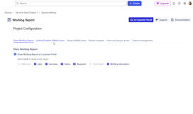 JSM project administrator can access and show Worklog Report on the Customer portal. JSM project administrator can access the Customer portal from Project configuration.