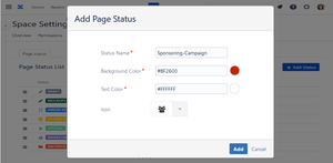 Customize your statuses list by adding new ones.