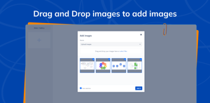 Drag and drop images, Browse space, Import from a page or add external links