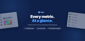 Gauges, counters and progress bars for Jira dashboards — live JQL data with color thresholds and target markers, free on the Marketplace.