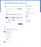 Purchase order view allows vendor to view the purchase order from the portal as well as download attached PDF. The attached PDF is also emailed to vendor right from Jira comment.