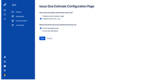 Select where you want to see the issue size estimates, and what options you'd like each person to have