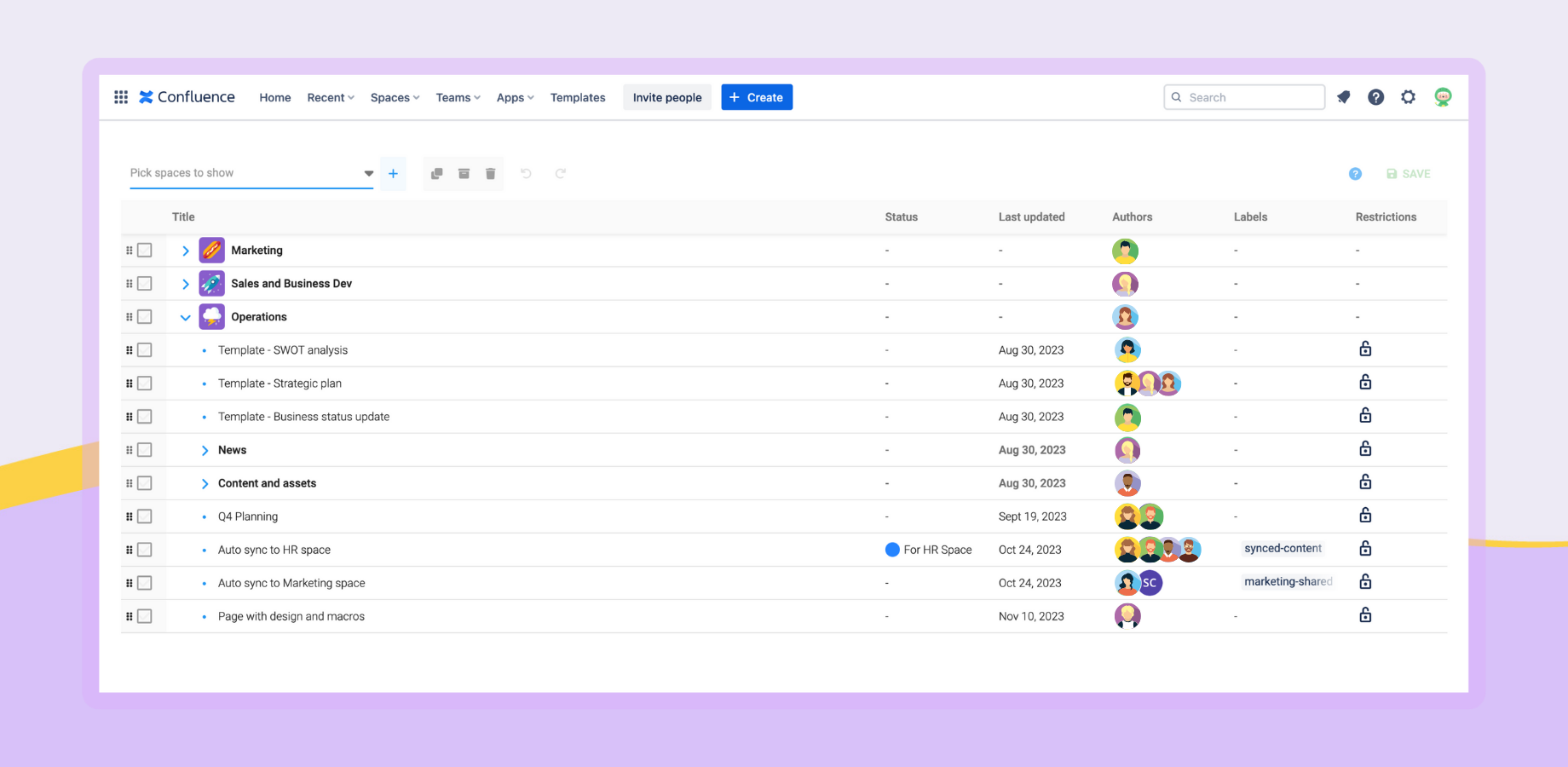 Bulk page update with Quick Actions context menu, drag-and-drop interface to quickly reorganize page hierarchy.