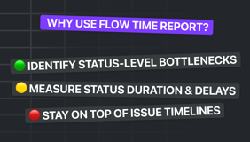 Use Flow Time Report to detect bottlenecks, measure delays, and stay informed on issue timelines with status-based insights.