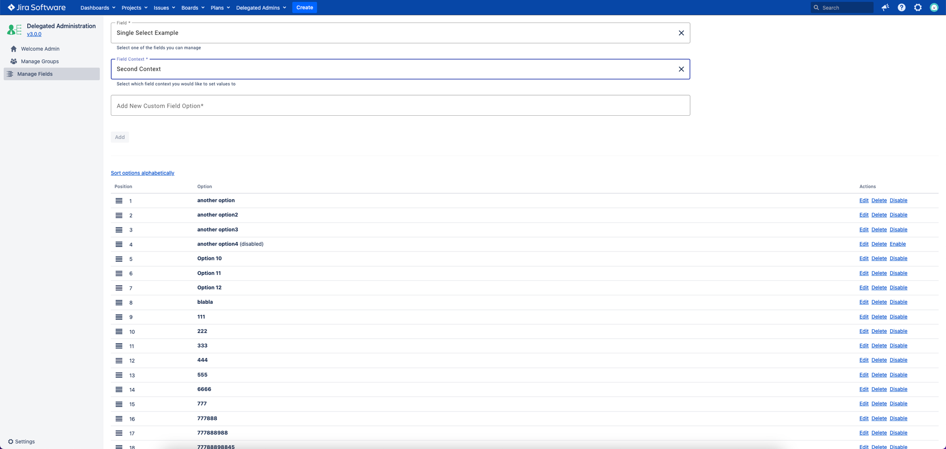 Manage Fields Values