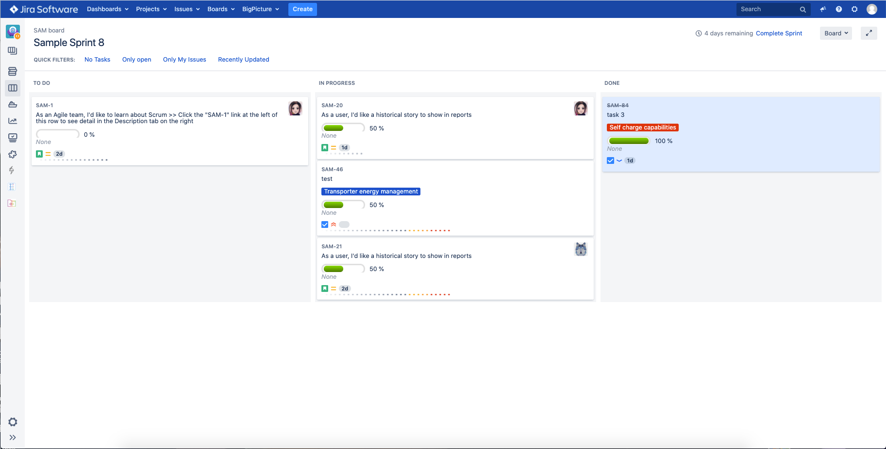 Visualize the progress from anywhere in Jira